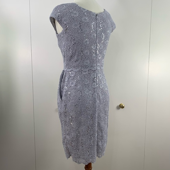 Alex Evenings 4P silver sequins  dress pockets - Picture 16 of 16